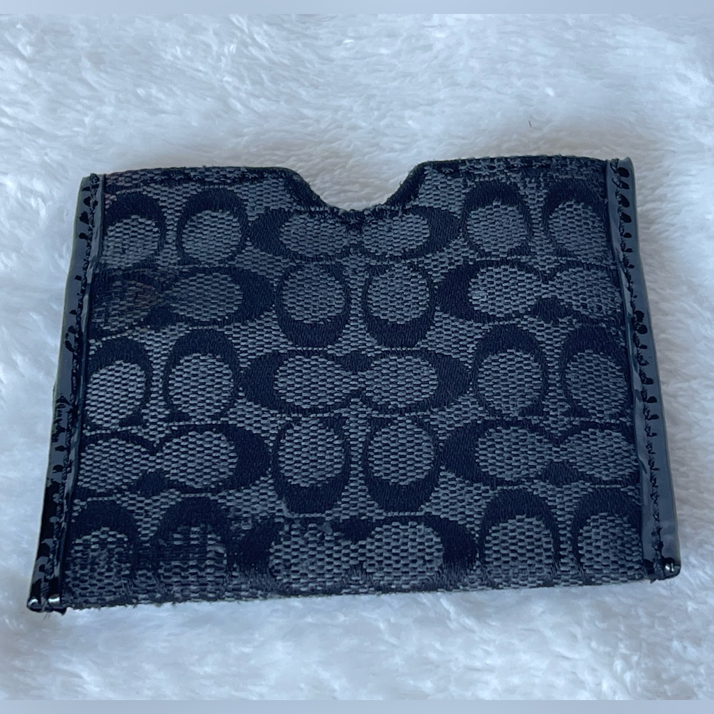 Vintage Coach Card Holder Black Small Pocket Card Holder